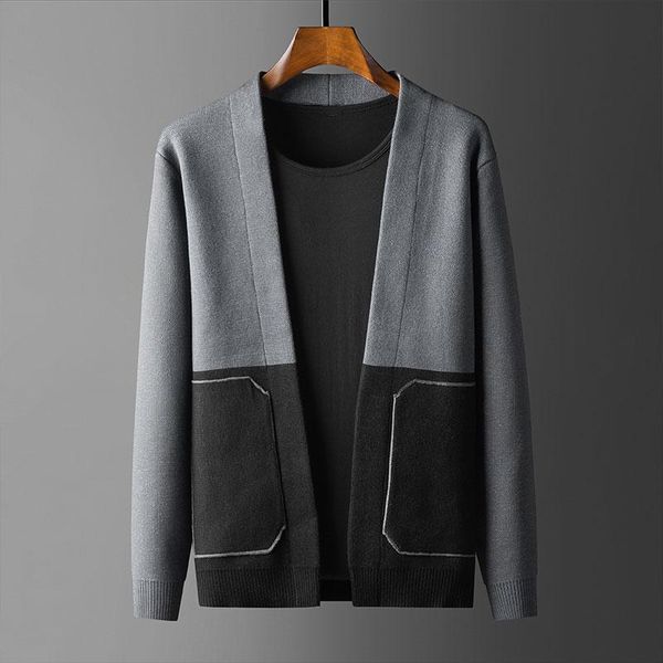 

cardigan men's spring fall heavy men's cardigan fashion casual coat size xxl xxxl, White;black