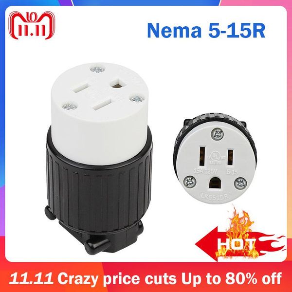 

smart power plugs us nema 5-15r ul 3 prong male female ac plug industrial wiring connector diy rewirable socket 15a 125v
