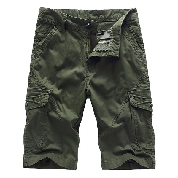 

2021 new cargo cotton men will see male green men's trunks fly straight at knee height man's shorts qi89, White;black