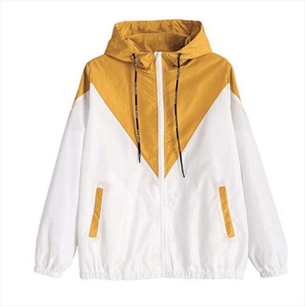 

womens basic jacket womens zipper pocket casual long sleeve jacket 2019 new autumn hooded two color windbreaker, Black;brown