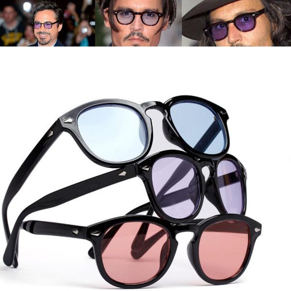 

vintage johnny depp robert downey jr sunglasses retro fashion full rim men sun glasses rx able, White;black