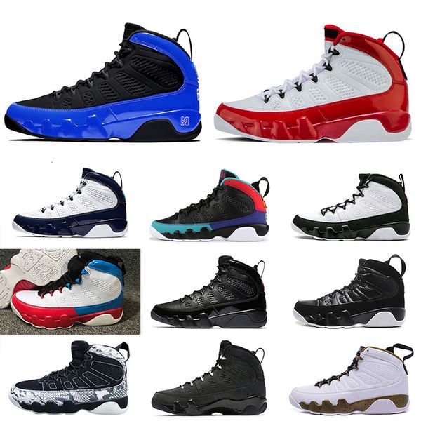 

9 mens basketball shoes 9s ix racer blue gym red new jumpman 23 unc dream it do it snakeskin sneakers, White;red