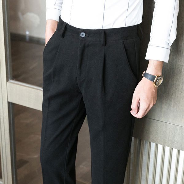 

2020 casual woolen formal dressed as pantalon pants homme costume 3zy6, White;black