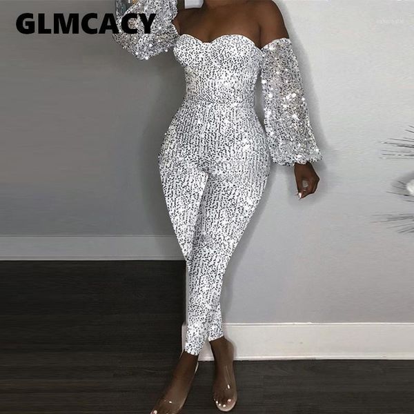 

women jumpsuit sequined jumpsuit long skinny bling bling party clubwear long sleeve winter jumpsuits1, Black;white