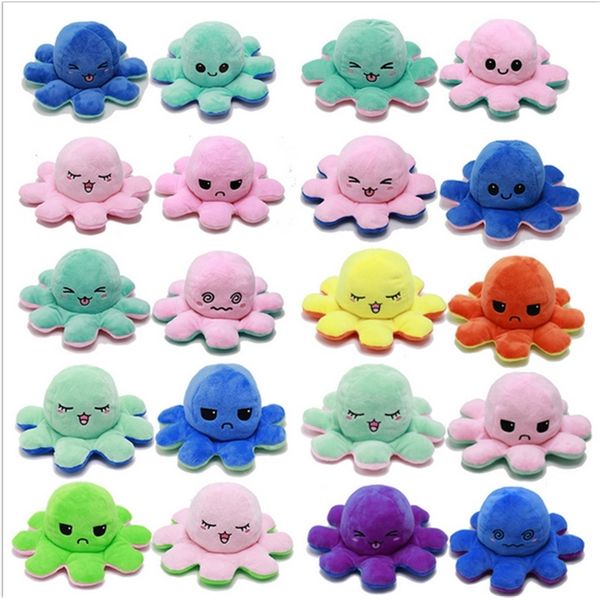 

dhl reversible flip ocs stuffed plush doll kids double-sided soft toys baby gift cute animal reversible plush toys home supplies g11907, Red;brown