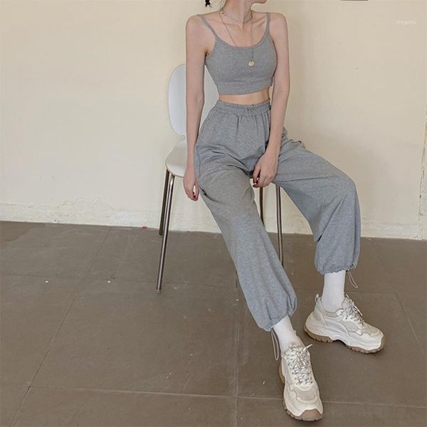 

woman pants streetwear korean style loose joggers women sweatpants grey high waist comfort simple basic casual fashion trousers1, Black;white