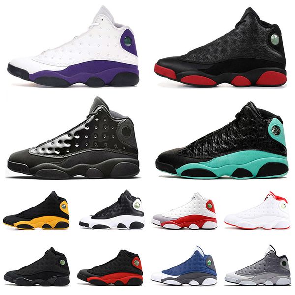 

men women basketball shoes jumpman 13 13s court purple lakers flint cap and gown dmp lucky green sneakers size 13, White;red