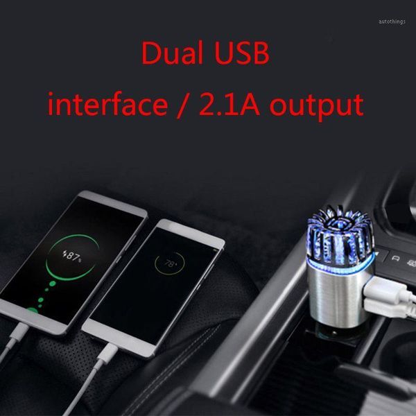 

2 in 1 car dual usb fresh air ionic purifier oxygen bar ozone ionizer cleaner y5gf1