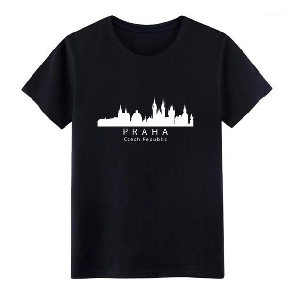 

men's t-shirts praha prague czech republic skyline t shirt men personalized tee o neck clothing anti-wrinkle basic spring slim1, White;black