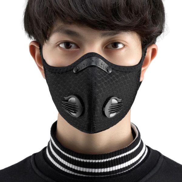 

велоспорт маска спорт бегущий на открытом воздухе активированные углеродные сетки черная ткань для велосипедных велосипедов спорт faceegask, Black