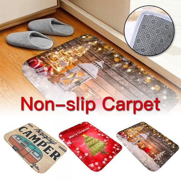 

christmas carpet non-slip door mat carpet 3-layer anti-slip mat rectangular kitchen living room/bedroom rug antiskid