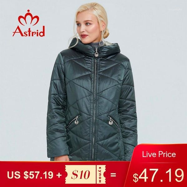 

2020 astrid winter jacket women contrast color waterproof fabric with cap design thick cotton clothing warm women parka am-20901, Black