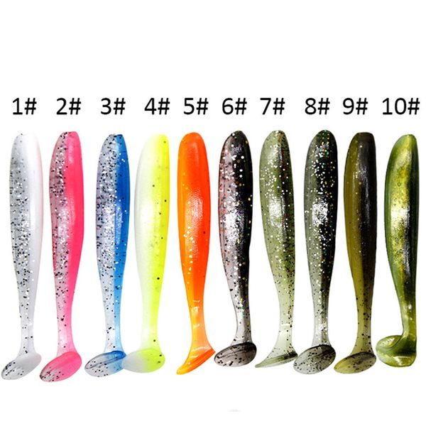 10 Teile/los Jigging Wobbler Angeln Locken 60mm 70mm shad T-schwanz weichen köder Aritificial Silikon Lockt Bass pike Fishing Tackle