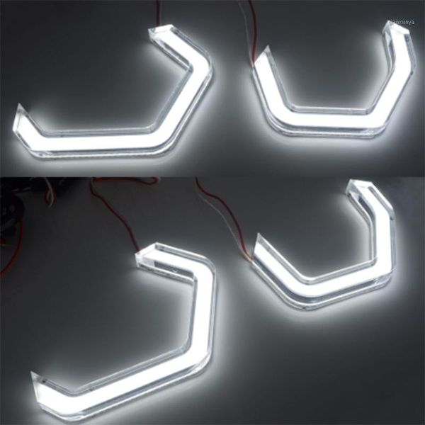 

4pcs 7000k white square bottom led angel eyes halo rings w/ crystal covers for e90 e93 f30 f35 f10 f18 headlight retrofit1
