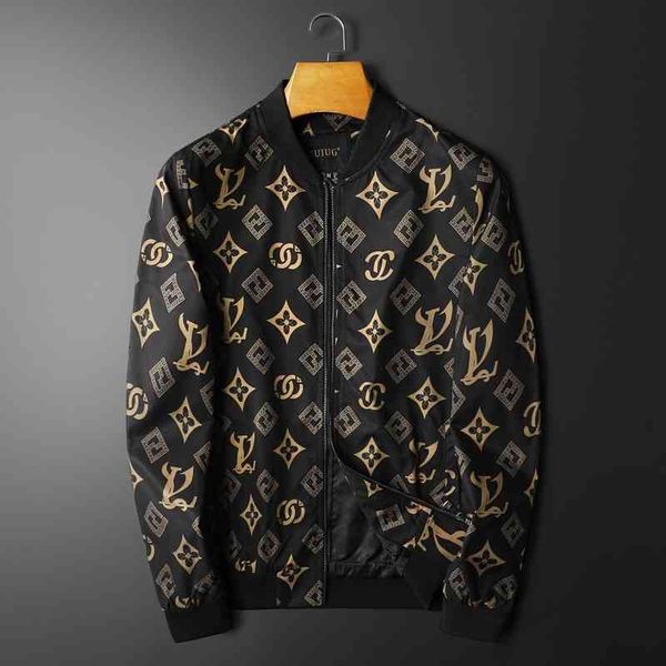 

Men's Jackets menswear autumn winter European light luxury fashion printed jacket men's DDWJ, Black;brown