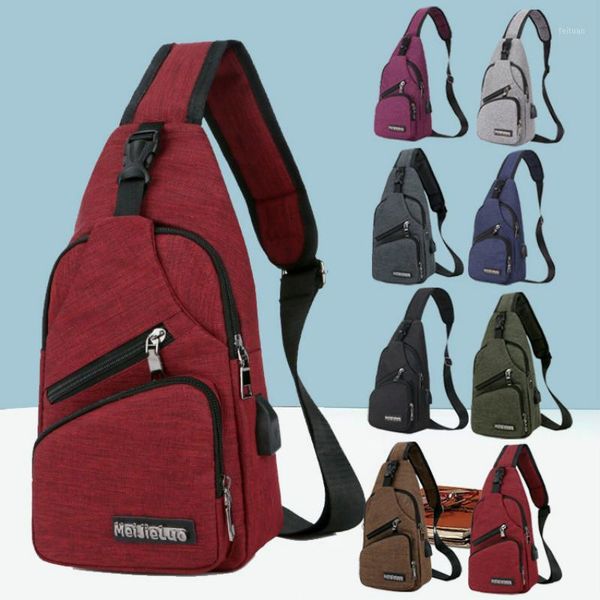 

men's crossbody chest bags men usb charging headphone plug messenger oxford shoulder bag diagonal package 2020 travel1