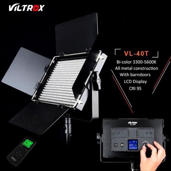 

flash heads viltrox vl-40t pro pography 540 led video studio light,cri 95 lcd display 3300-5600k +remote control+ac adapter+carry bag