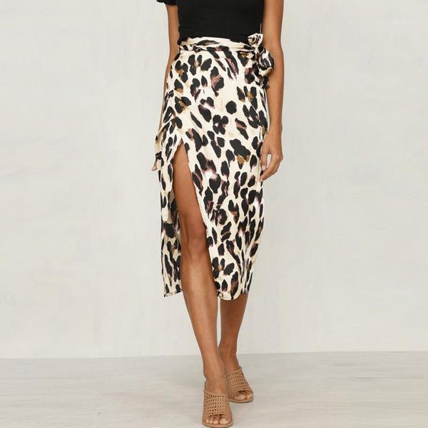 

fashion women leopard skirt summer printed split bandage evening party skirts for ladies 2020 clubwear woman pencil skirt1, Black