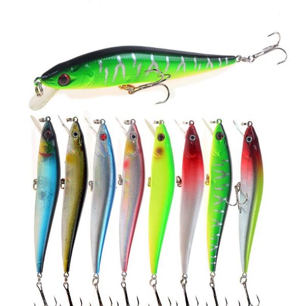 

1pcs hard minnow floating fishing lure 10g 11.5cm artificial plastic bait wobbler bass pike lure 8 colors fishin jllawv