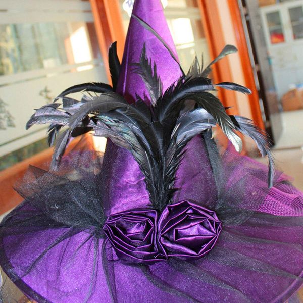 

2pcs halloween witch hat masquerade witch hat party witch hat halloween festive party for lady women adults jllbbc