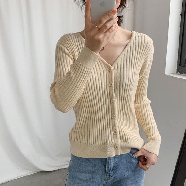 

2019 spring cashmere casual women sweater knitted cardigan long sleeve v-neck solid loose cardigan women sweater basic jacket1, White