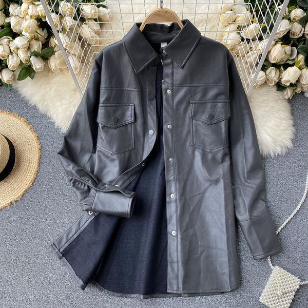 

2021 new women winter single collar breasted tracks outerwear chic solid jacket xcgo, Black;brown