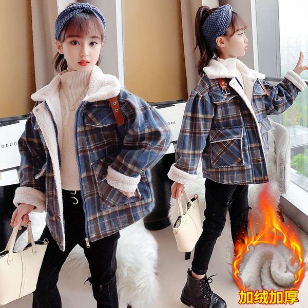 

girls' lamb wool coat autumn and winter 2020 new children's wear, Black