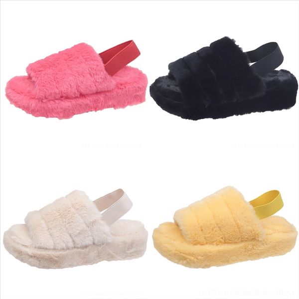 

emr woman slippers new new female non-slip slippers autumn winter cross fashion korean pearl plush open toe home floor cat plush slipper, Black