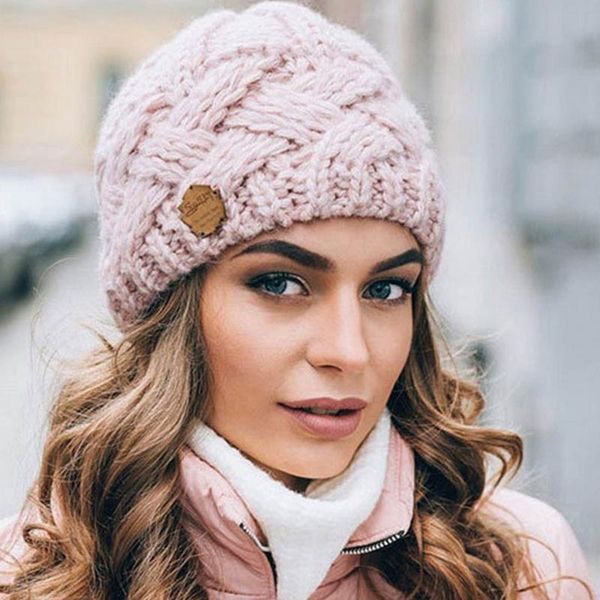 

beanie/skull caps 2021 fashion winter hat women autumn faux fur female warm knitted beanie girl hats woman bonnet femme chunky thick stretch, Blue;gray