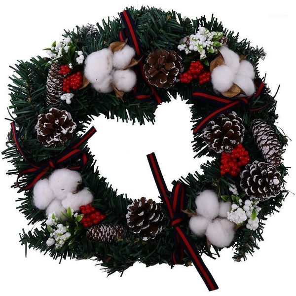 

christmas decoration wreath 30cm christmas wreath door hanging gifts vine ring pvc1