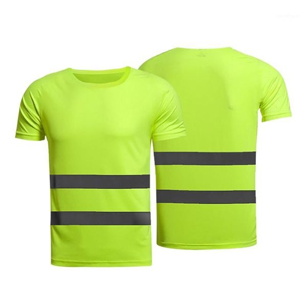 

running jerseys reflective safety t-shirt fluorescent visibility work shirts men women summer breathable t-shirt1, Black;blue