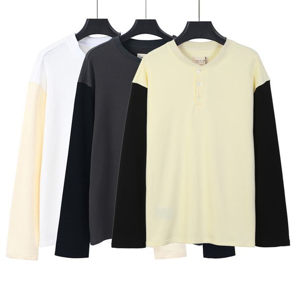 

fog lk311 essentials cotton hoodies sweater print t-shirt mens womens classic fear of god fans fashion long full sleeve tees, Black
