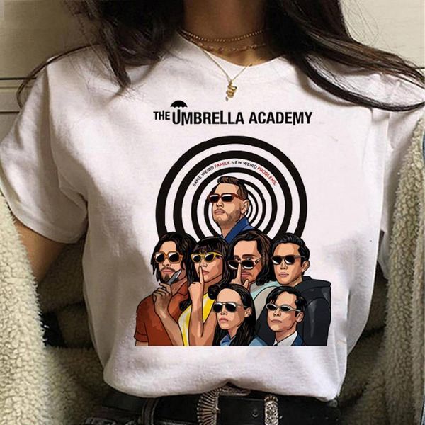 

new the umbrella academy t shirt men kawaii summer cartoon t-shirt cha-cha diego graphic tees funny harajuku tshirt male, White