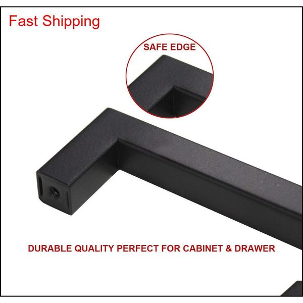 

5 pieces matte black cabinet handles 5 inch (128mm) hole spacing drawer knobs square bar cupboard door pulls qylgly yh_pack