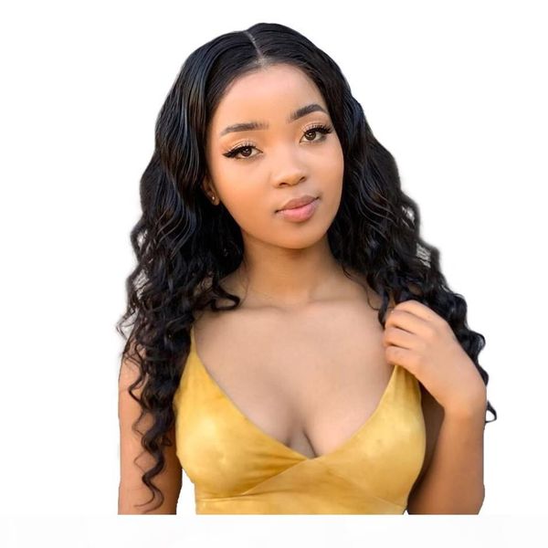 

malaysian human hair full lace wigs with baby hair 6-26 inch loose deep wave virgin hair lace front wigs, Black;brown