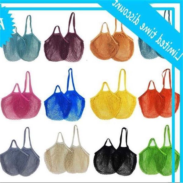 

10pcs shopping bag mesh net woven cotton string reusable fruit storage bags