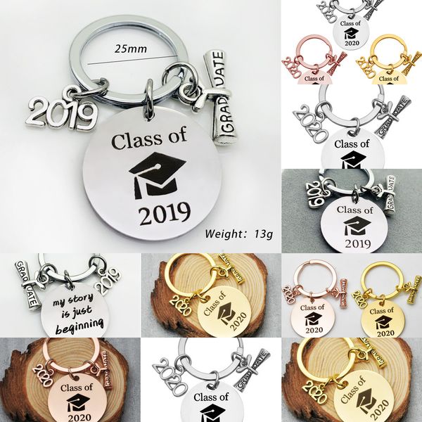 

key 2020 creative keychain chain graduation season souvenir keyring graduation gift graduate students positive energy jexr3l, Slivery;golden
