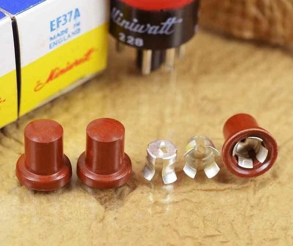 

4pcs 6f8g 6j7 ef37 fu519 tube brown cap bakelite amp vacuum tube grid plate cap