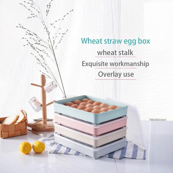 

24 holes egg storage box portable plastic container rack foldable refrigerator fresh-keeping storage box with lid kitchen tools