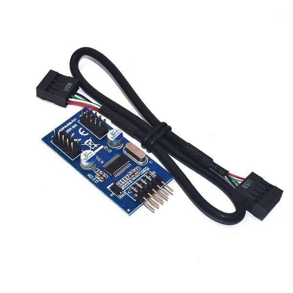 

hubs motherboard 9pin usb header to 2 male adapter card usb2.0 dual connector splitter1
