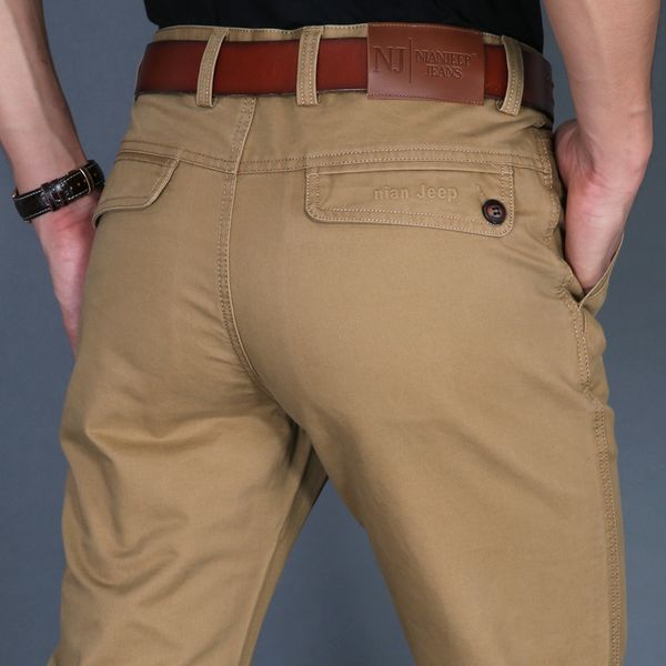 

icpans autumn men casual pants cotton straight mens pants black army khaki man trousers plus size 40 42 spring 201125