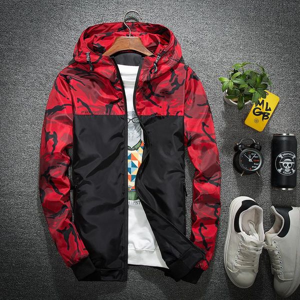 

2020 new men camouflage patchwork skin jackets fashion hooded bomber coat windbreaker casual breathable outerwear 5xl, Black;brown