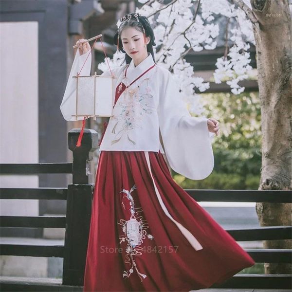 

new year traditional chinese festival outfit clothing female hanfu women performance ancient costume folk dance fairy dress1, Black;red