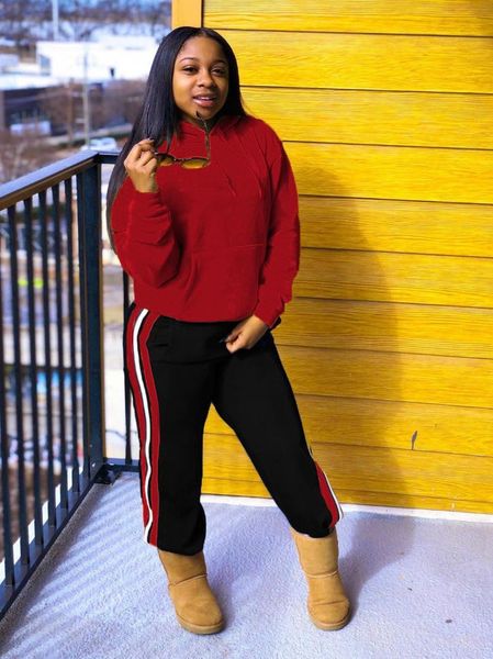 

women tracksuit 2 piece sets wholesale casual solid color hoodie and side stripe pants two piece sets dai-8287, Gray