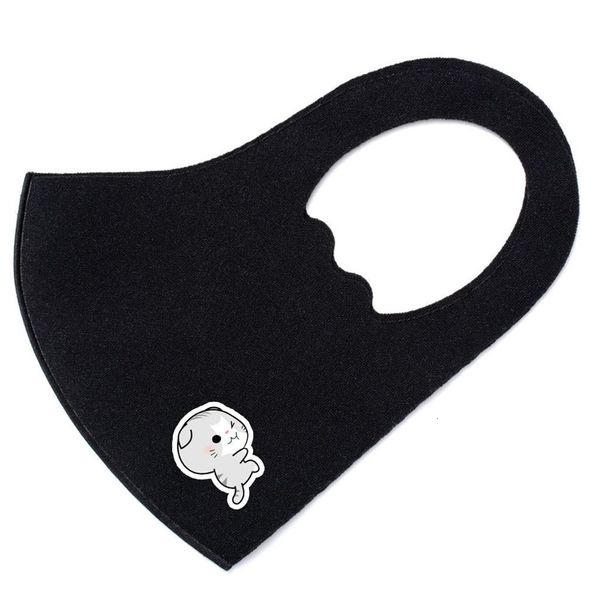 

fashion cartoon child protec face cover washable reusable fabric maske for kids facemask bandage breathable cycling mask bbyhgv, Black