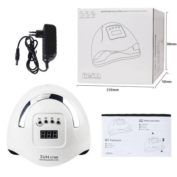 

nail dryers sun 7x max dryer 114w/72w/36w uv led lamp for gel polish drying 5x plus auto sensor art manicure
