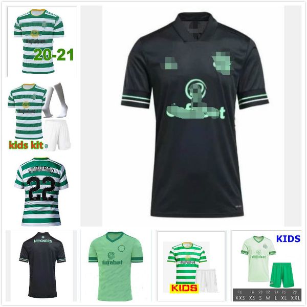 

2021 celtic soccer jersey home green # 22 edouaro 20 21 дом футбольные рубашки № 19 джонстон # 9 griffiths мужчины третья настроенная футбол, Black