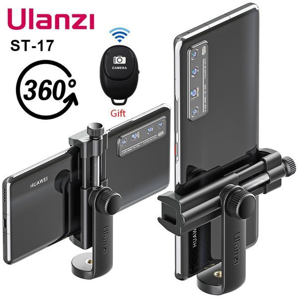 

ulanzi st-17 universal smartphone clip mount holder cold shoe vlog tripod mount vertical shooting for huawei android