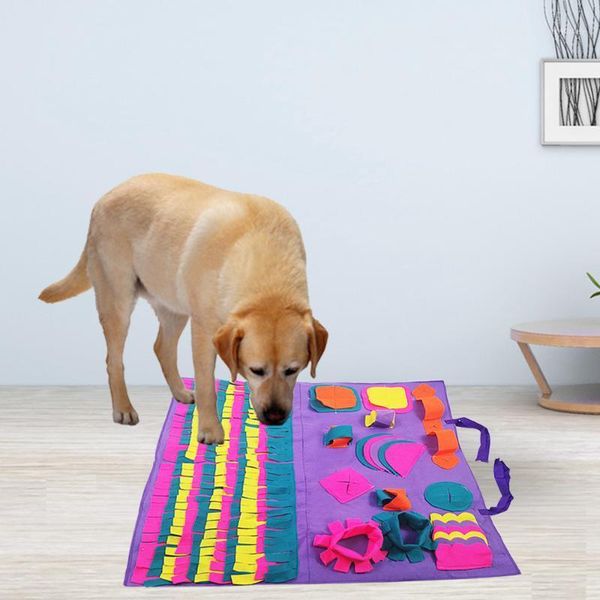 

kennels & pens pet dog snuffle mat sniffing training blanket detachable fleece pads relieve stress nosework puzzle toy nose pad1