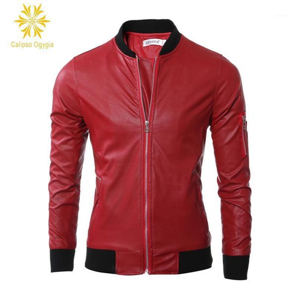 

new spring calipso ogygia men's leather jacket slim fit biker motorcycle jacket moto hombre casaca de cuero hombre m-3xl1, Black